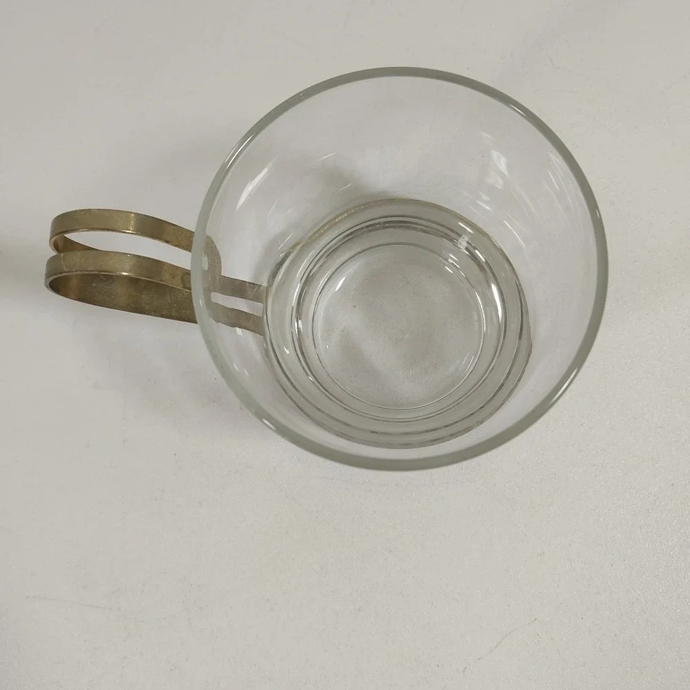 Libbey‎ Amaretto Di Saronno Glasses Metal Frame Vintage Barware
